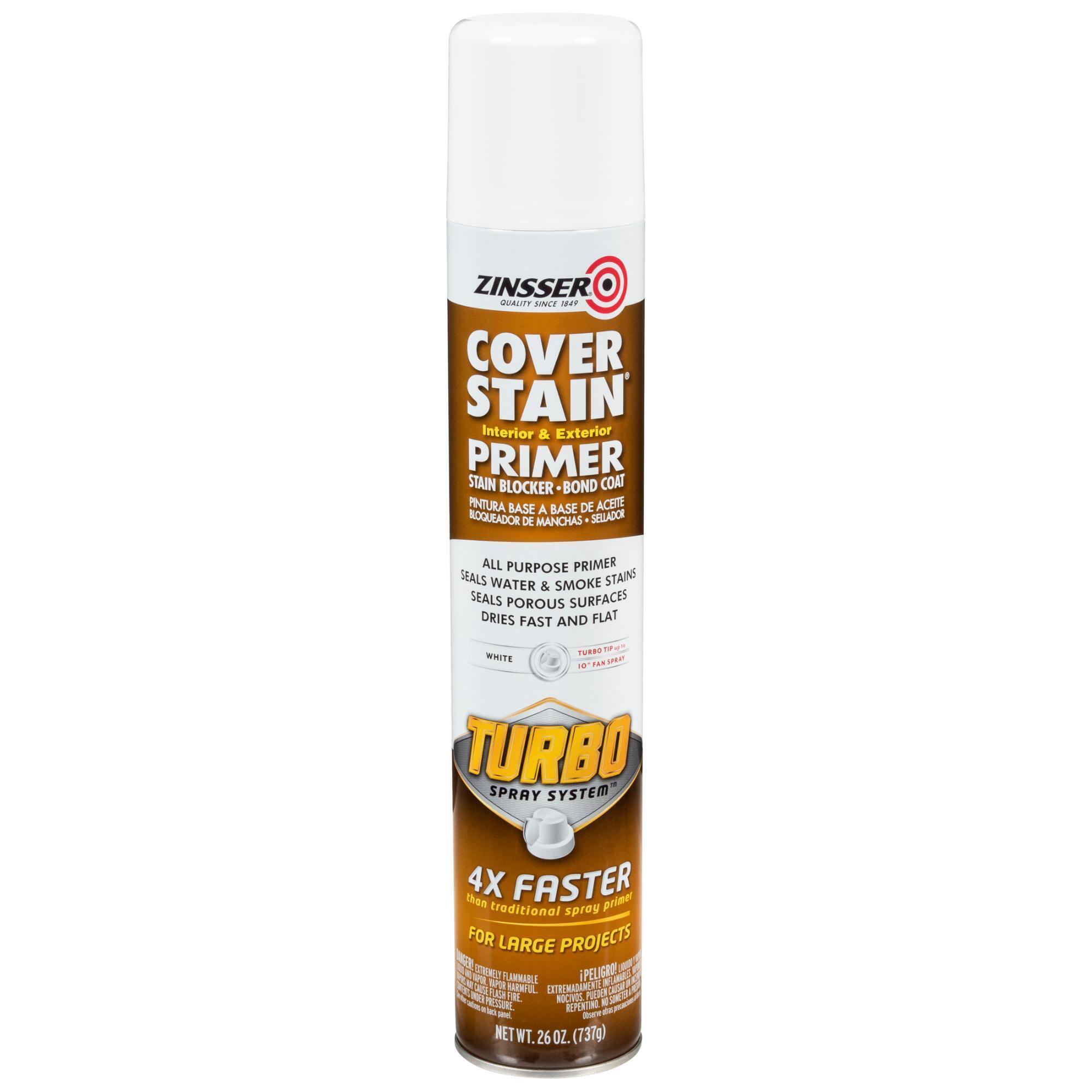 Zinsser Cover Stain Primer with Turbo Spray System, White, 26 Oz. Cans, 6 PK, Model# 352066DS
